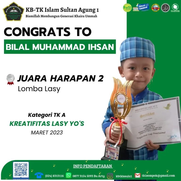 Juara Harapan 2 Lomba Lasy Kategori TK A Kreatifitas Lasy Yo’s