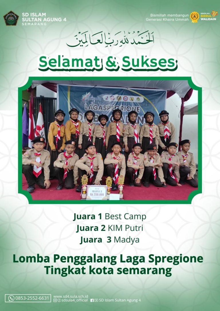 Tunas Muda Berprestasi: Pramuka SD Islam Sultan Agung 4 Berjaya di Laga Spregione