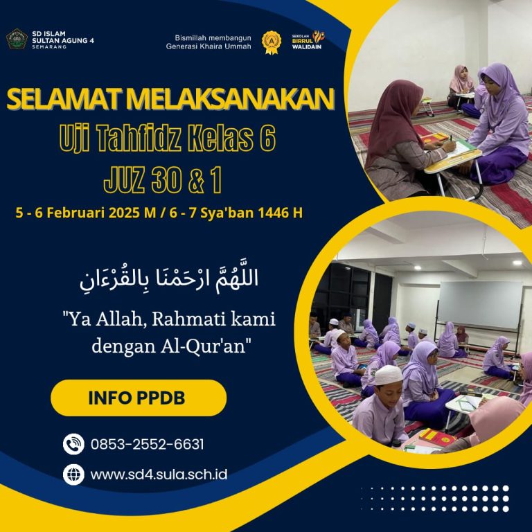 Menjaga Tradisi Langit: Semarak Uji Tahfidz Semester Ganjil di SD Islam Sultan Agung 4