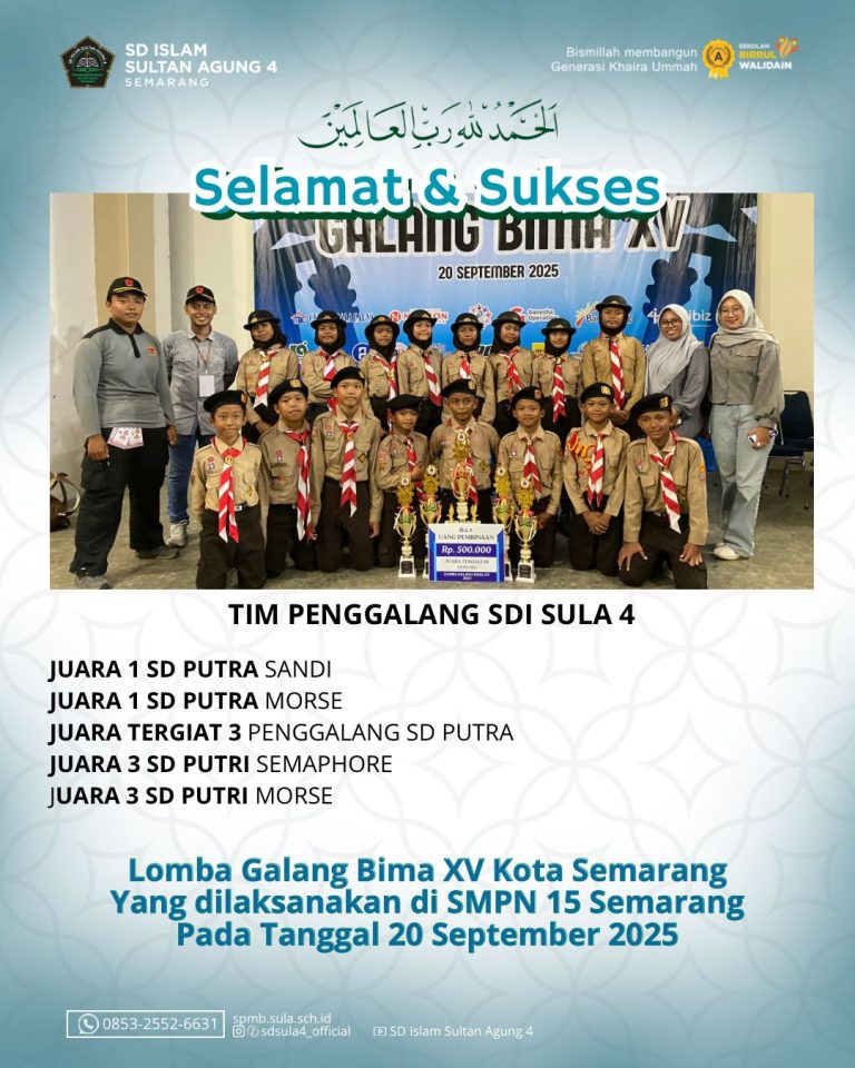 Semangat Kepanduan: Tim Penggalang SD Islam Sultan Agung 4 Borong Juara di Lomba Galang Bima XV 2025