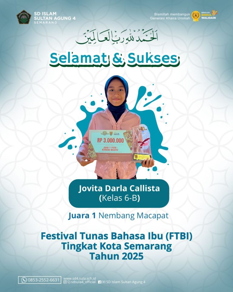 JOVITA DARLA CALLISTA RAIH JUARA 1 NEMBANG MACAPAT FTBI TINGKAT KOTA SEMARANG
