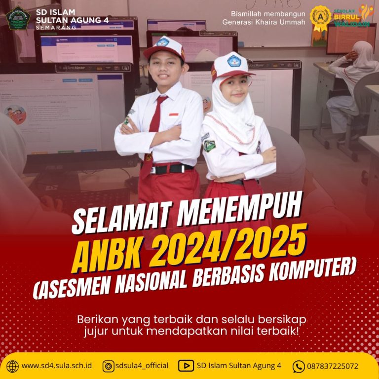 SD ISLAM SULTAN AGUNG LAKSANAKAN ANBK NASIONAL  TAHAP 1 TAHUN 2024